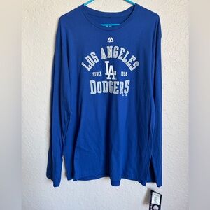 NWT Los Angeles Dodgers Majestic Blue Long Sleeve T-Shirt - Men’s Large